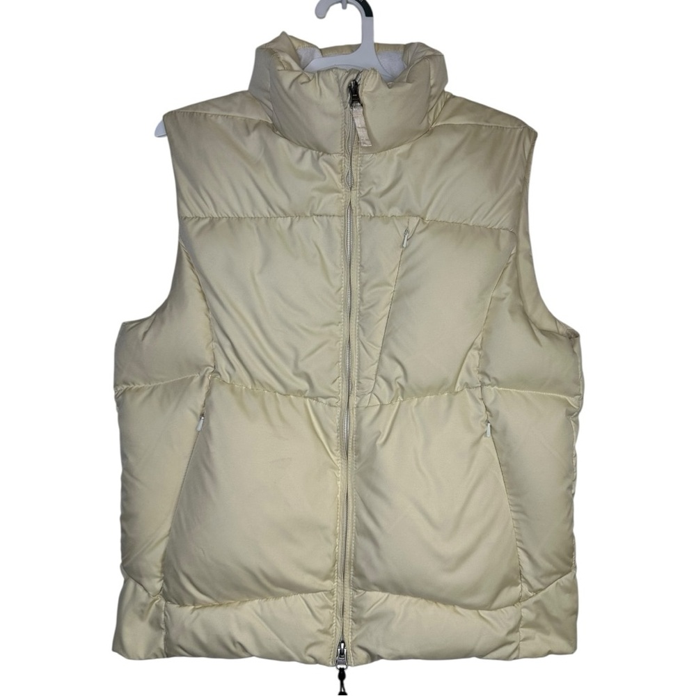 Ralph Lauren Vintage Cream Yellow‎ Goose Down Puffer Vest Size Medium